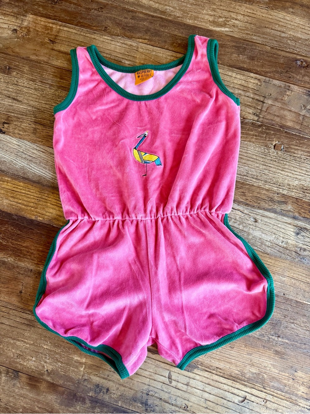 Raspberry Republic Pink Terry Romper 5-6Y